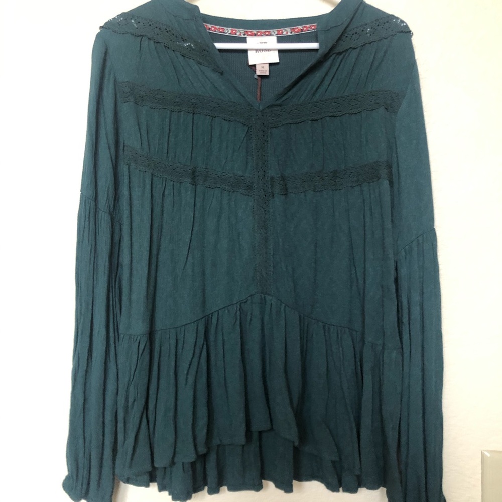 NWT Long sleeve peplum top